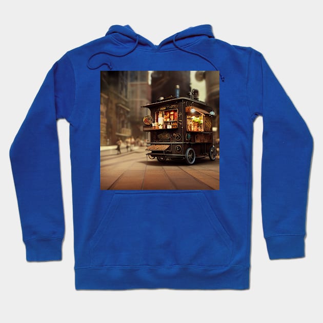 Steampunk Tokyo Ramen Cart Hoodie by Grassroots Green